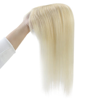 Lace Wig Toppers Hand-made Lace Base Hairpiece For Women Color #60 Lightest Blonde (12cm*6cm) - FShine Shop